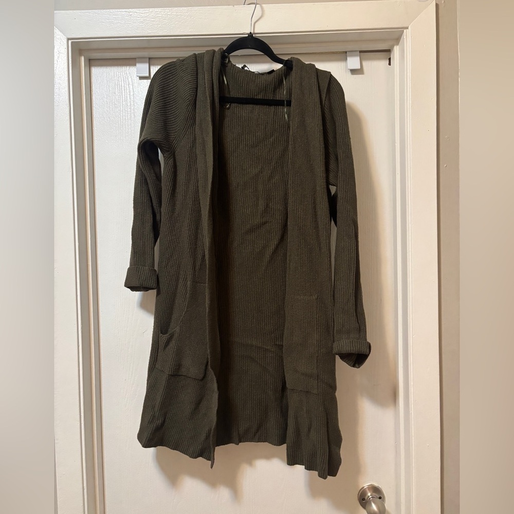 Cyrus Olive Women's Open Front Cardigan Size XL